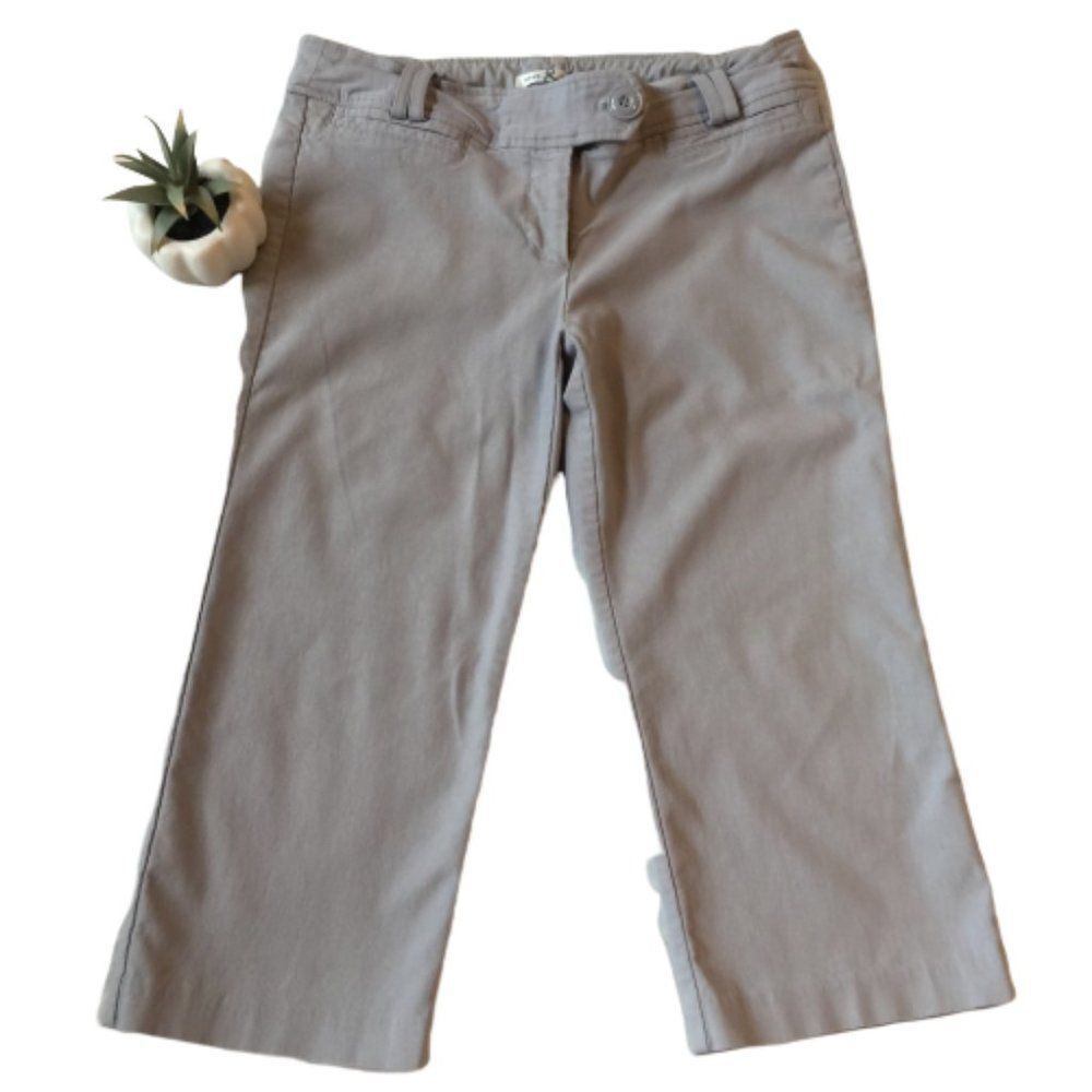 HAVE & HAVE Gray Zip Flat Front Cropped Capri Pants M